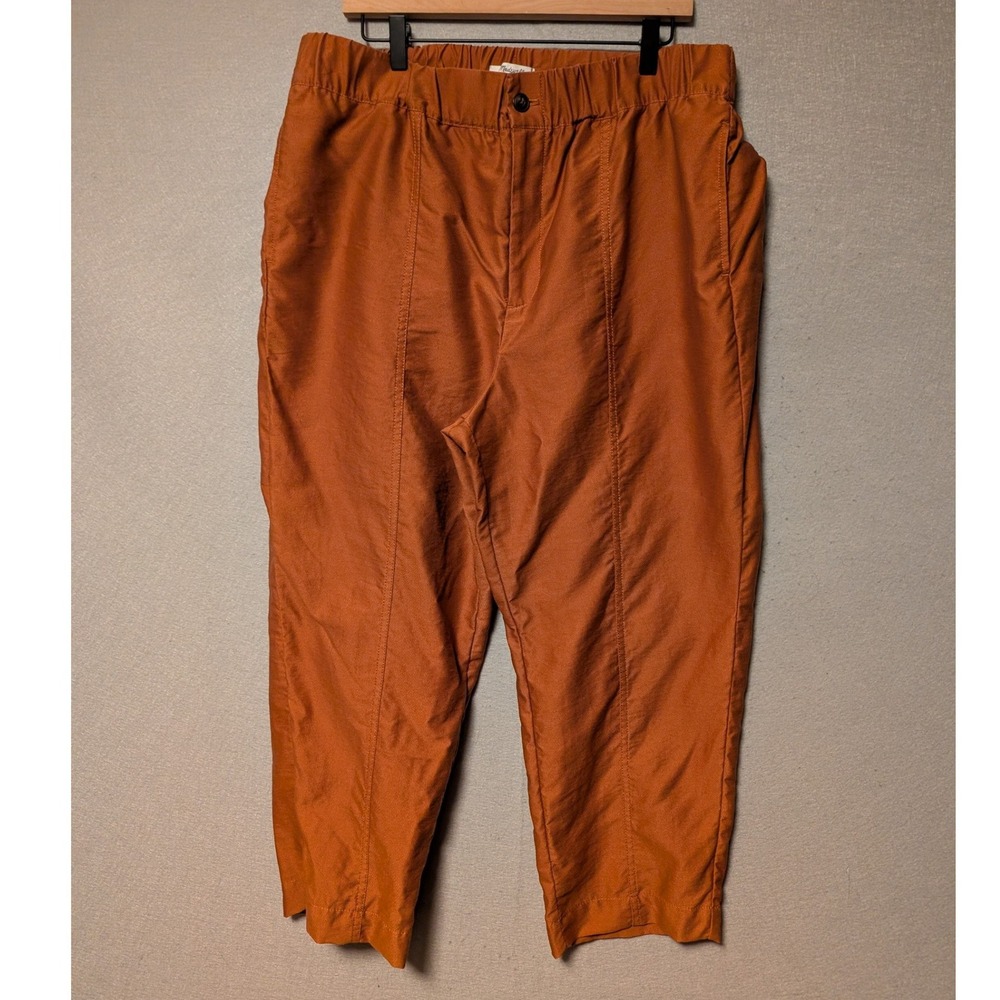 Madewell Trouser Rust Orange Pants Elastic Waist Seam Casual Womens XL Comfort